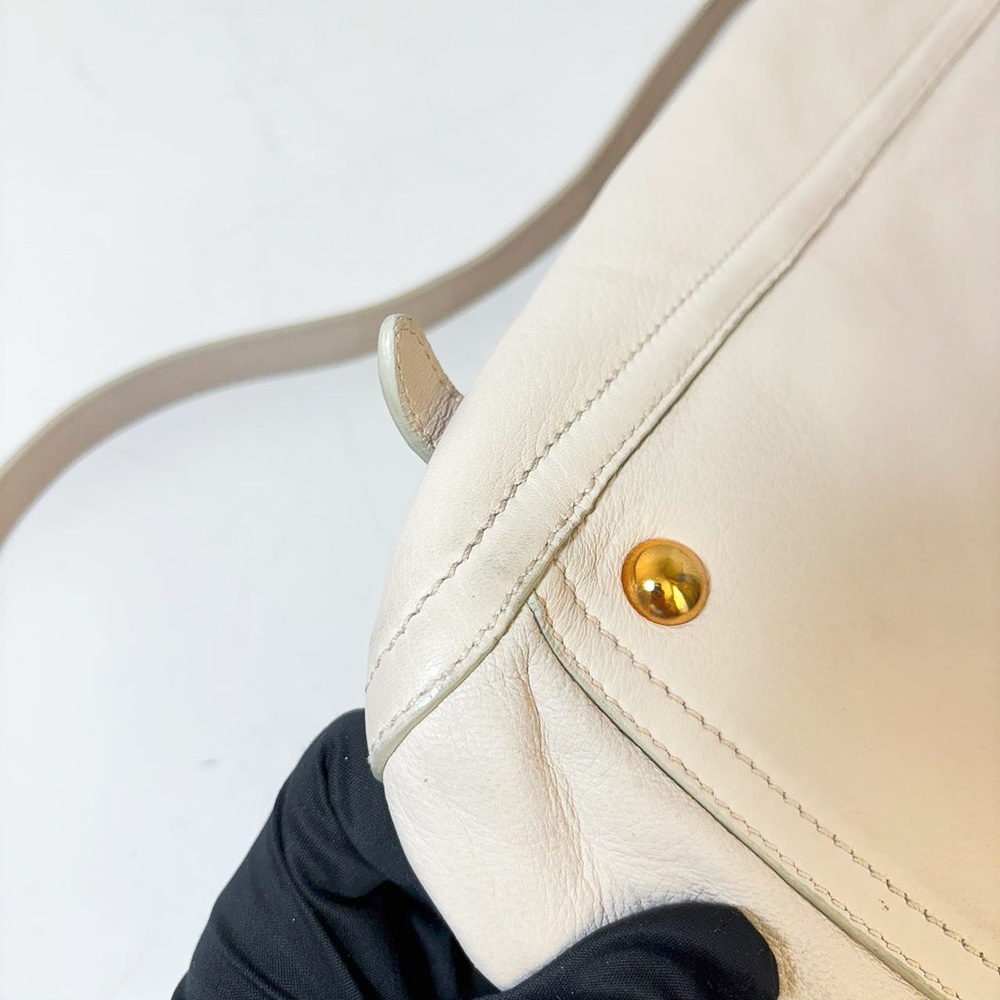 Miu Miu Beige Leather Satchel Bag - Picture 12 of 12